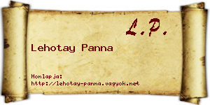 Lehotay Panna névjegykártya